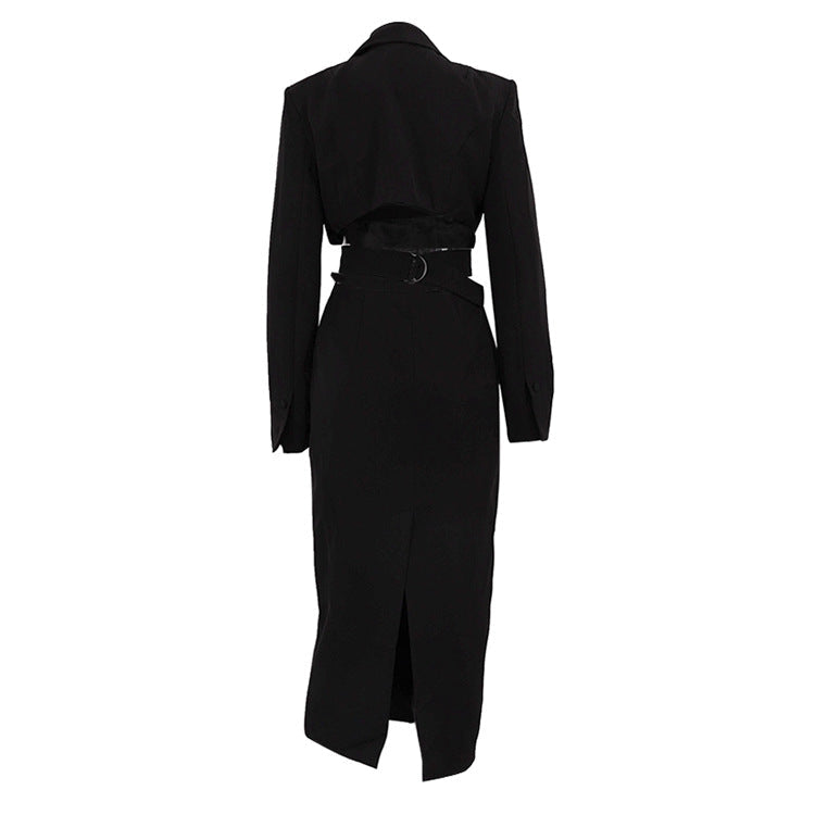 tailored cutout dress with front buttons – EVARA