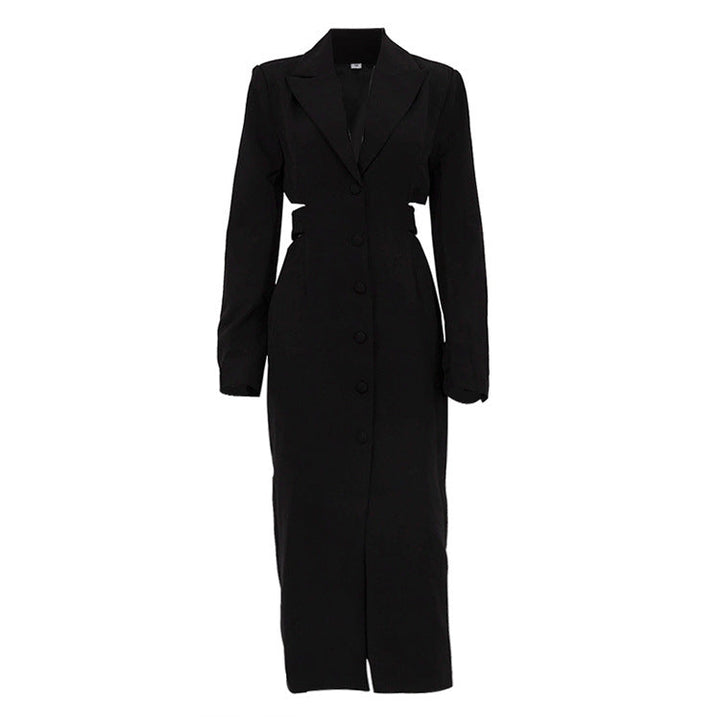 tailored cutout dress with front buttons – EVARA