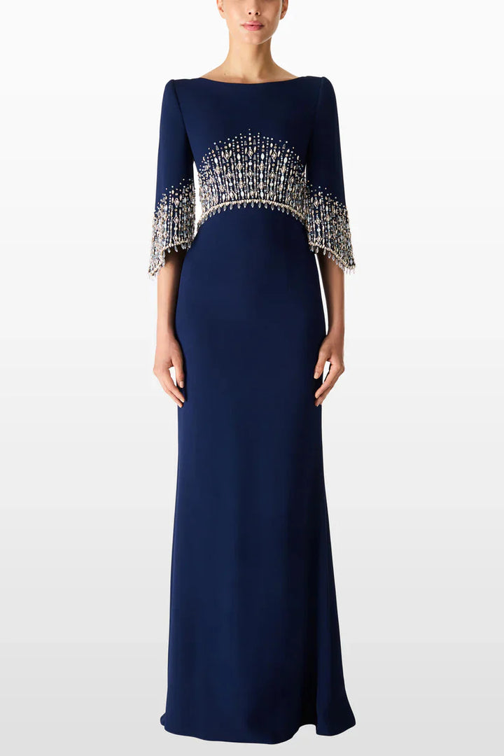 embellished cape sleeve column dress – ODD- ELECTRA