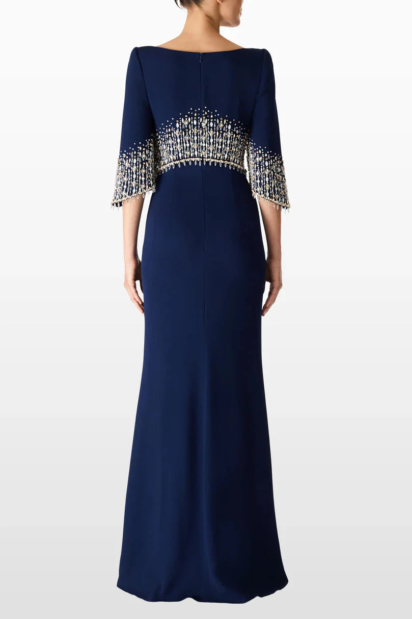 embellished cape sleeve column dress – ODD- ELECTRA