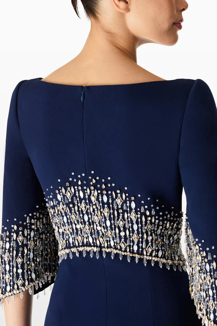 embellished cape sleeve column dress – ODD- ELECTRA