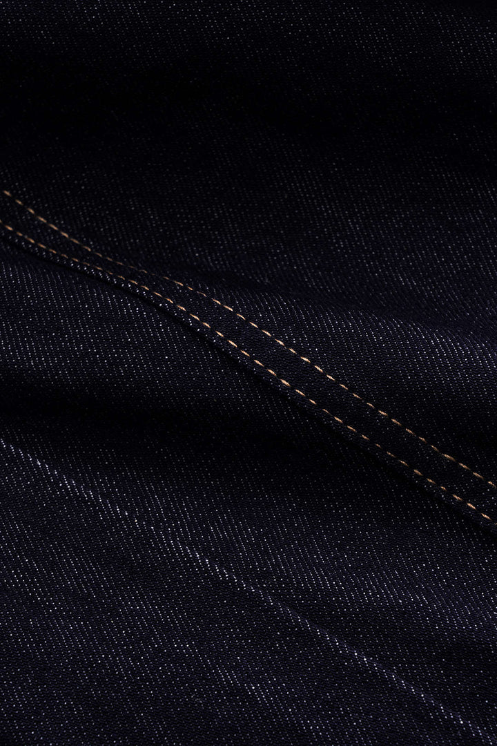 Denim Patchwork Button Pocket Wide Leg Jeans