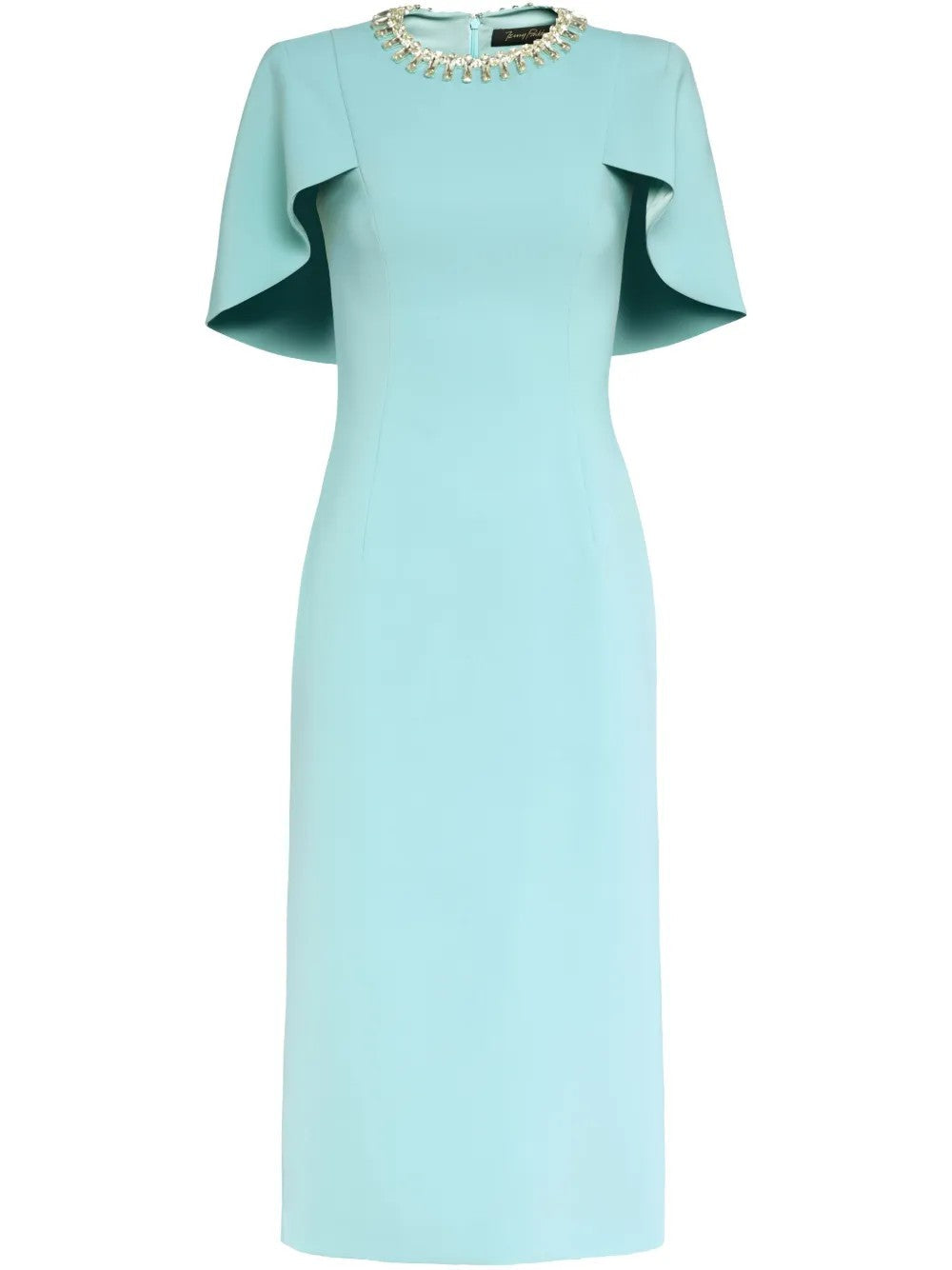 embellished neckline sheath dress with flutter sleeves – ODD- FEDAH