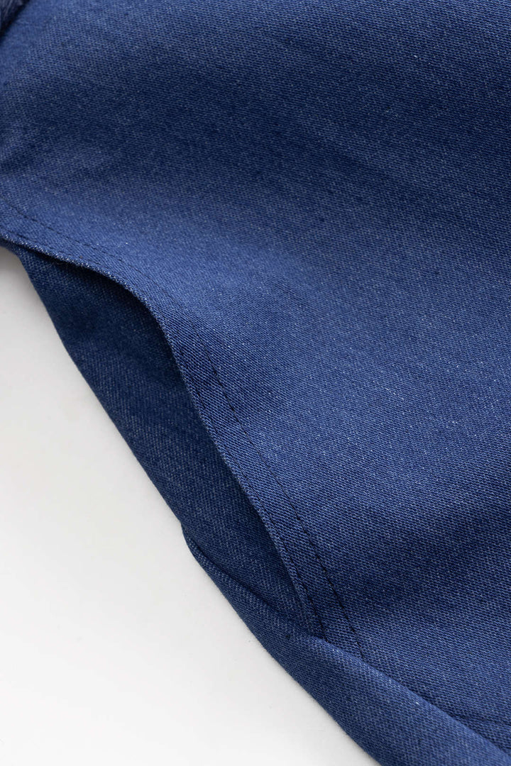 Denim Tube Top And Ruched Tie Front Pocket Wide Leg Jeans Set
