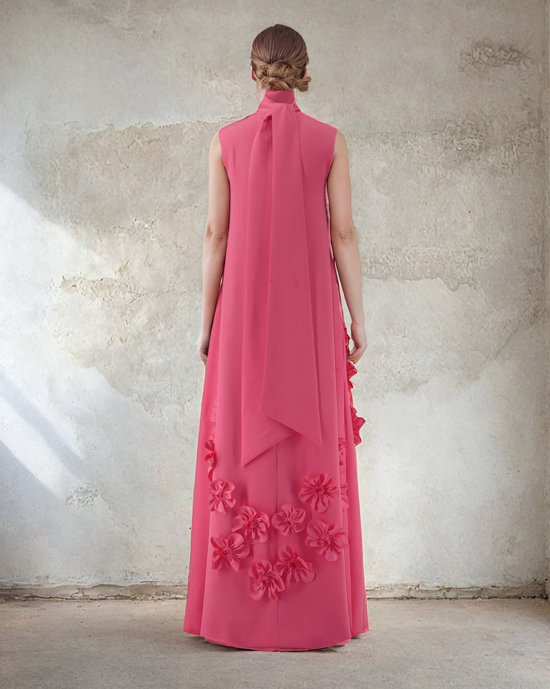 sleeveless lose fitted dress with flowers  - ODD-Notte