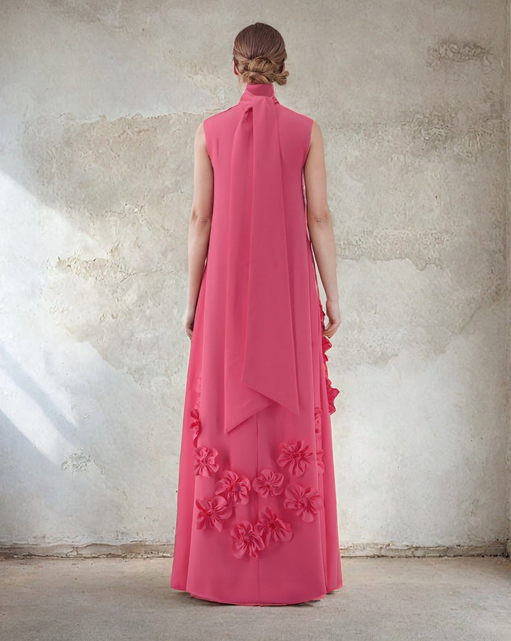 sleeveless lose fitted dress with flowers  - ODD-Notte