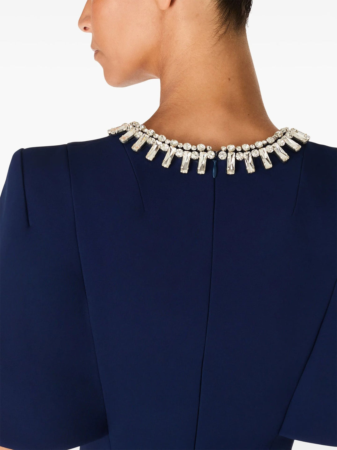 embellished neckline sheath dress with flutter sleeves – ODD- FEDAH