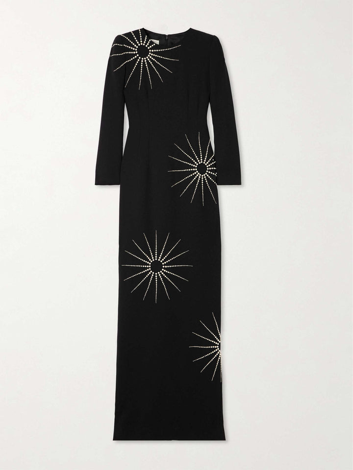 Embellished pearl motif gown – SOLENE