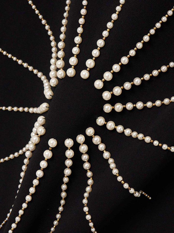 Embellished pearl motif gown – SOLENE