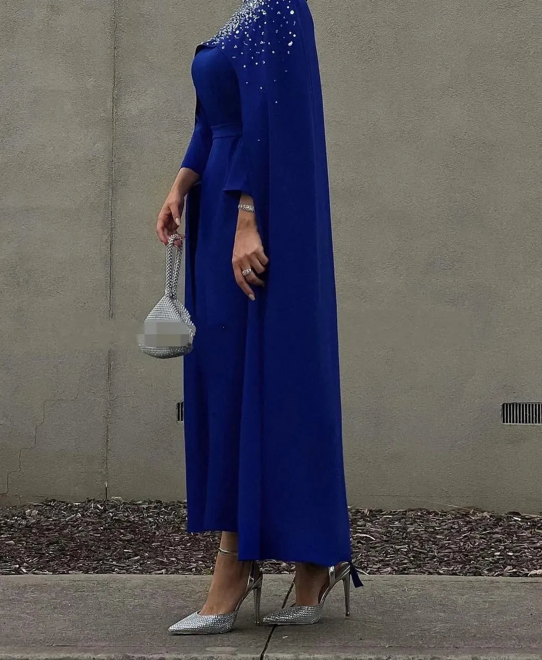 crystal-embellished cape gown – ODD- Zurielle