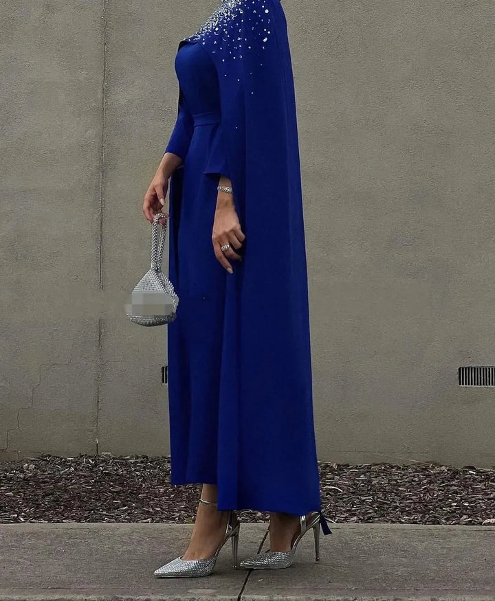 crystal-embellished cape gown – ODD- Zurielle