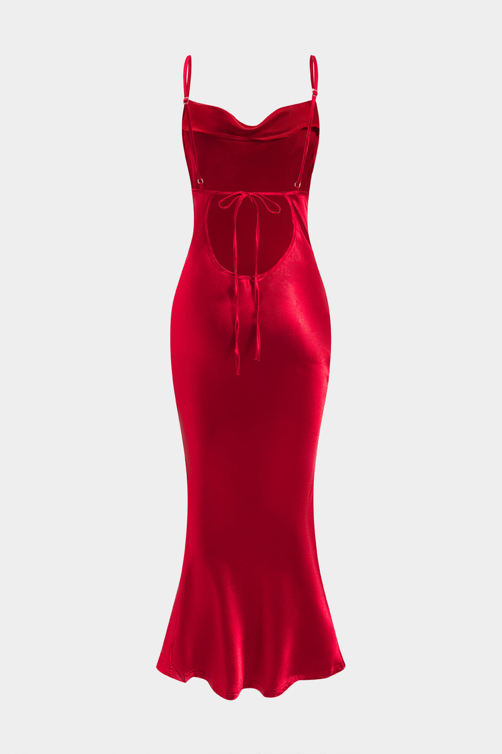 Satin Backless Slip Midi Dress