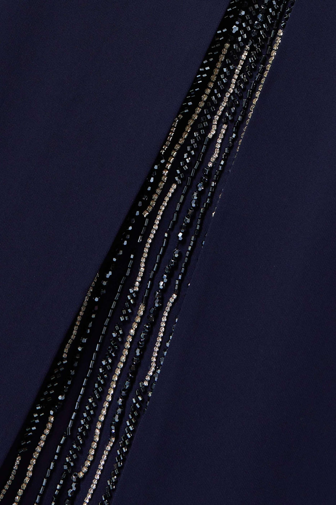 Structured gown with sequin-paneled slit – MIDNIGHTE