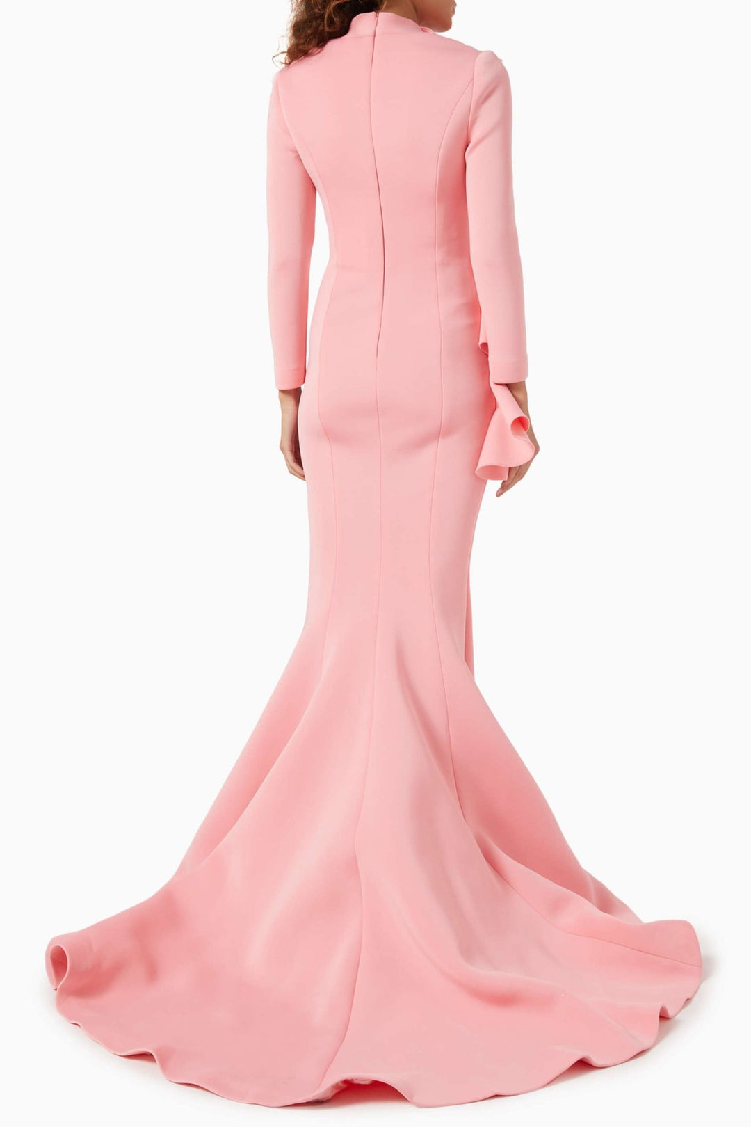 Sculpted ruffle gown with mermaid train – LILORA