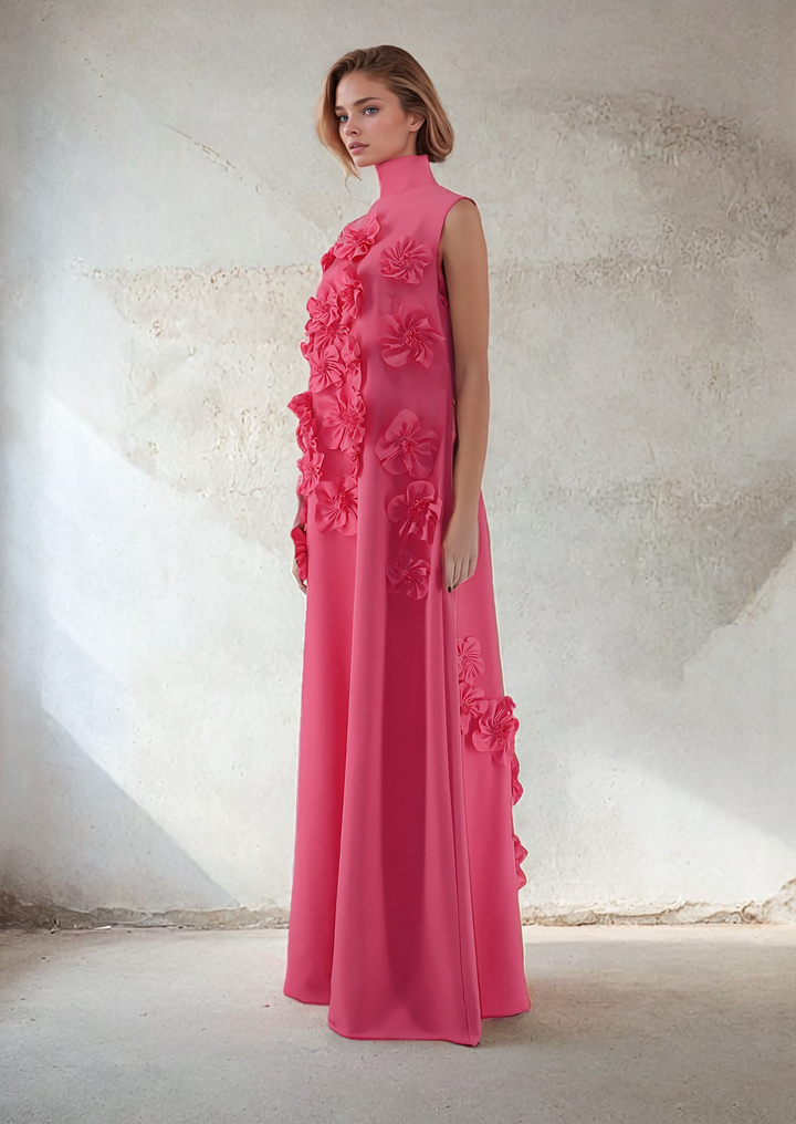 sleeveless lose fitted dress with flowers  - Notte