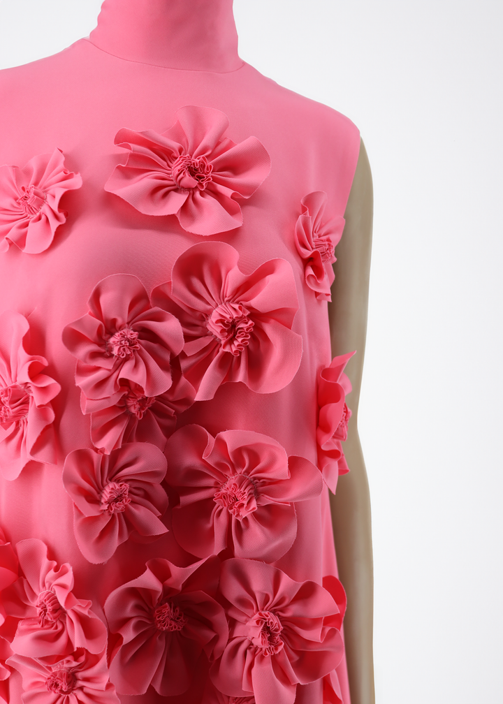 sleeveless lose fitted dress with flowers  - ODD-Notte
