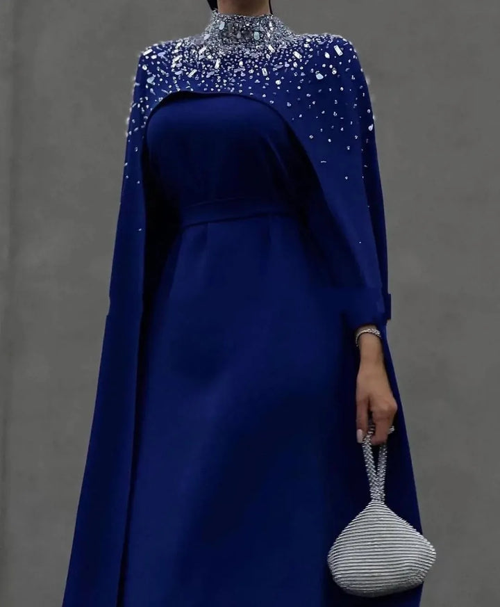 crystal-embellished cape gown – ODD- Zurielle