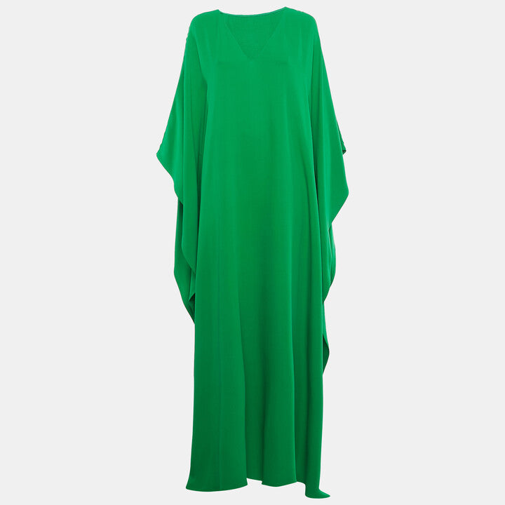 Flowing V-neck kaftan dress – FUCHSIA
