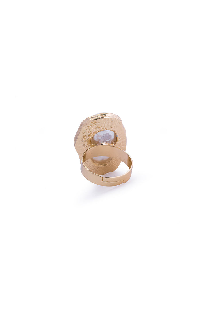 Metal Wrinkled Pearl Rings