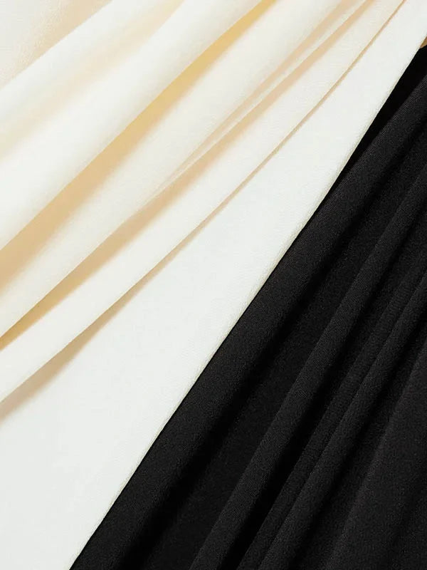 two-tone knotted drape gown – ODD- Slven