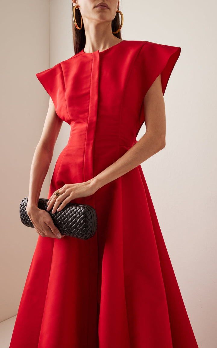 cap-sleeve gown with waist sash – ODD- VIVIEN