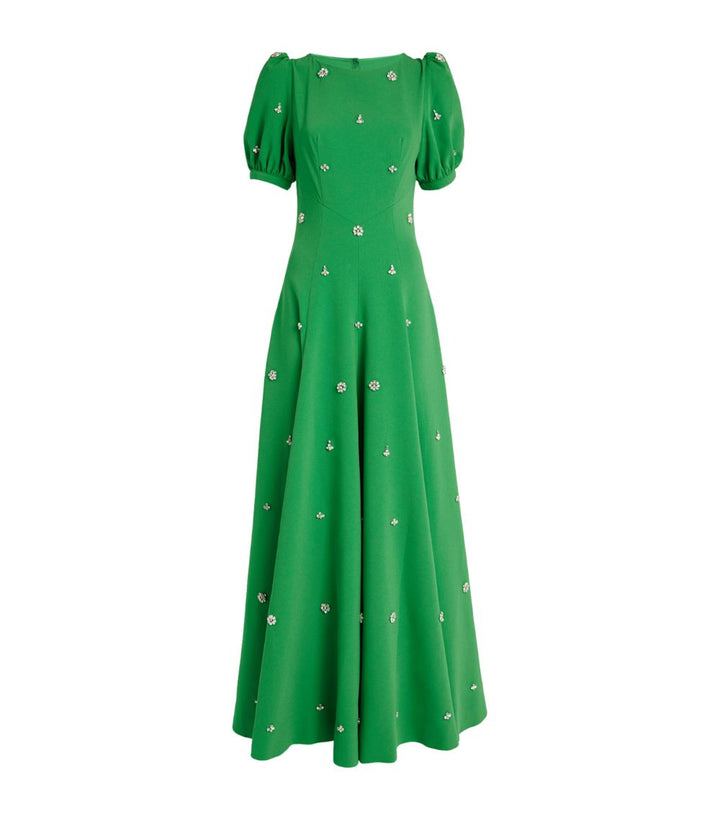 puff-sleeve gown with crystal accents – Lolien
