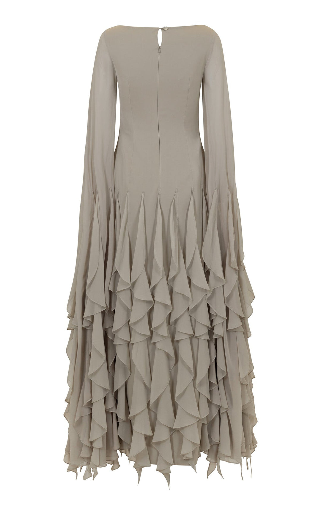 long sleeve ruffled chiffon maxi dress – SERENE