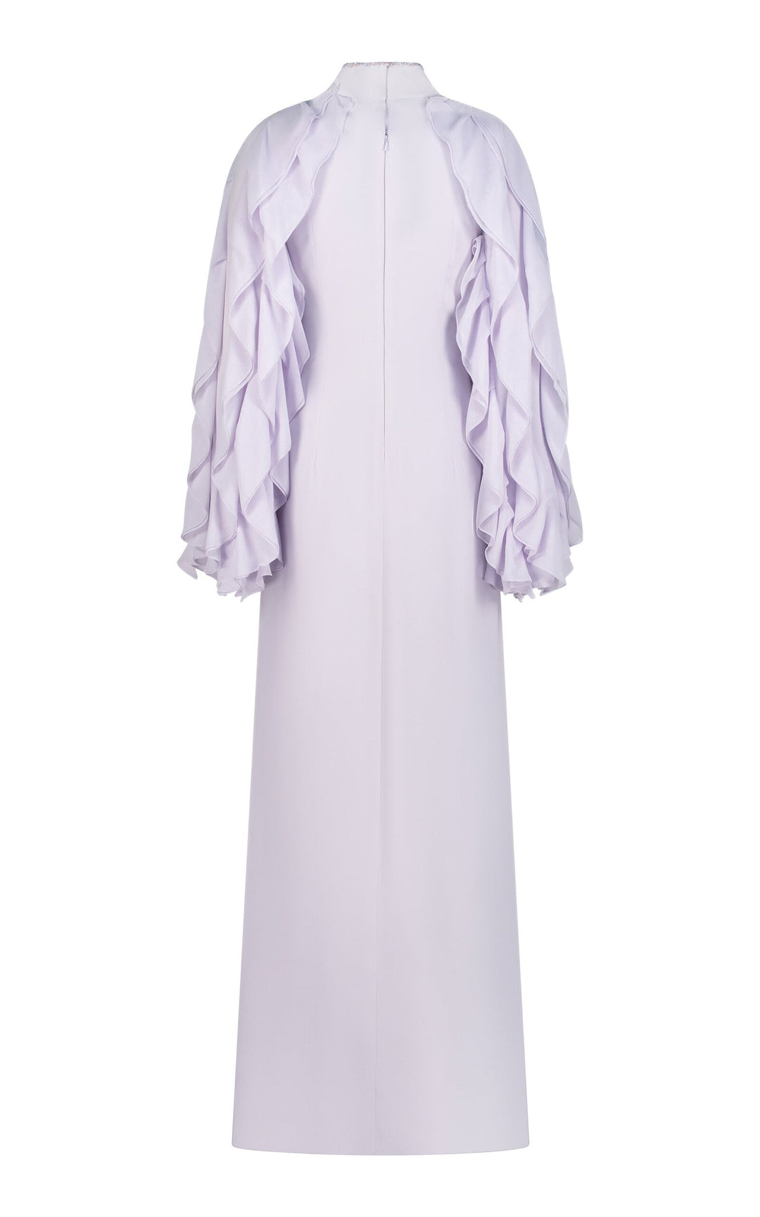 ruffle sleeve chiffon maxi dress with embellished neckline – WHISPER
