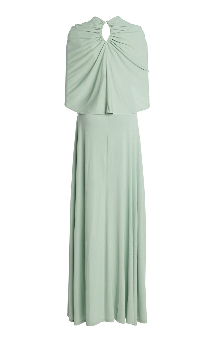 ruched column dress with cape overlay – CELESTE