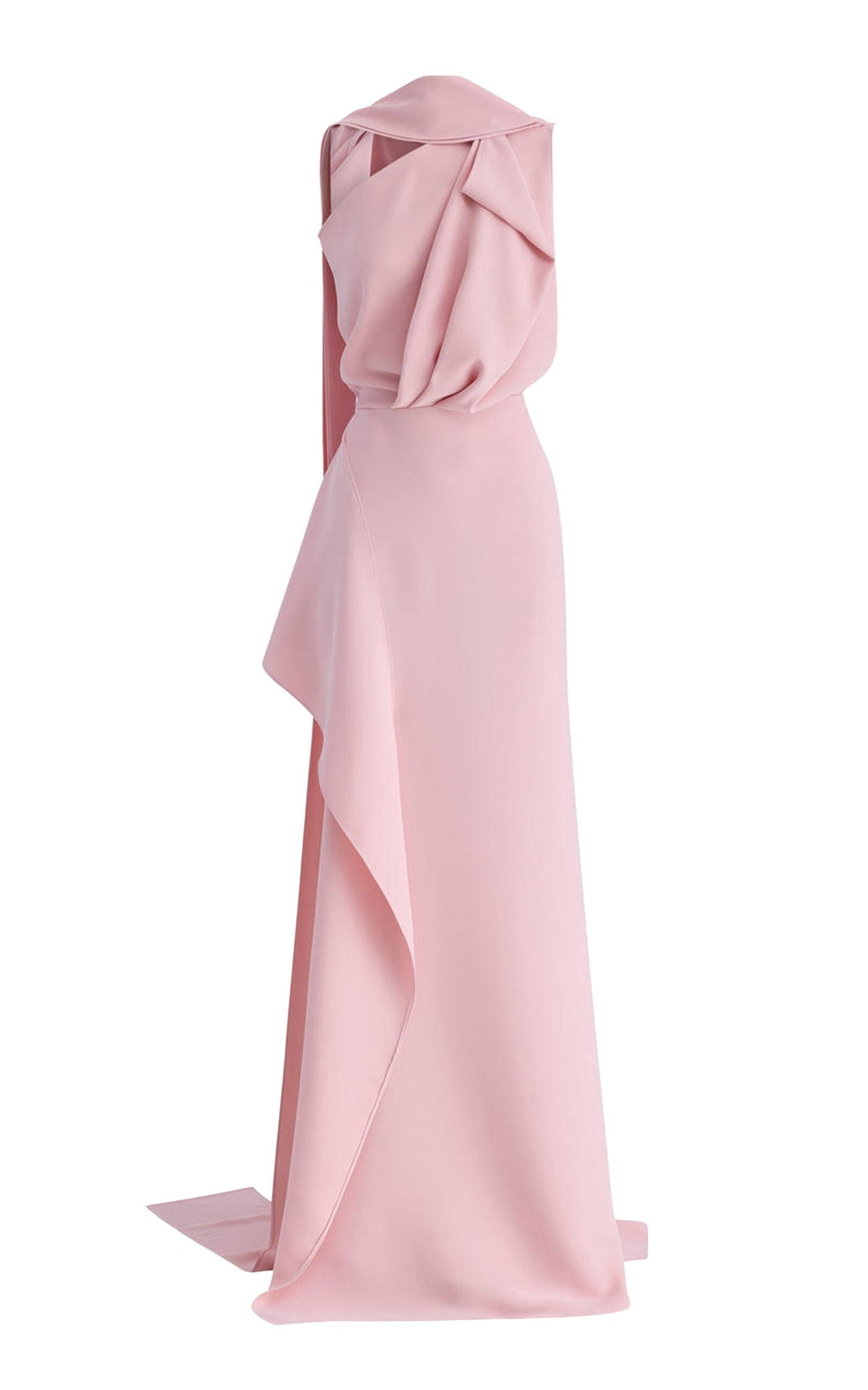 draped satin gown with sculpted cape detail – SCULPT