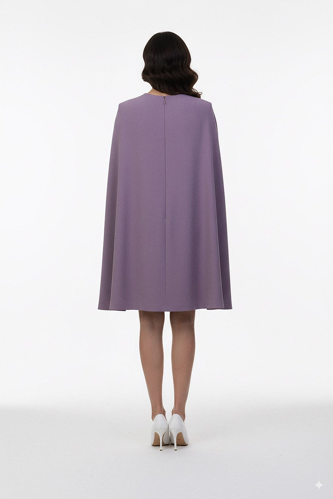 sleeveless sheath dress with cape overlay – ODD- VIOLETTA