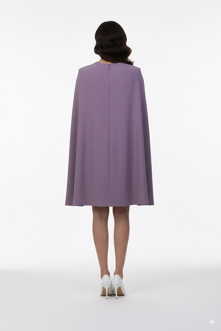 sleeveless sheath dress with cape overlay – ODD- VIOLETTA