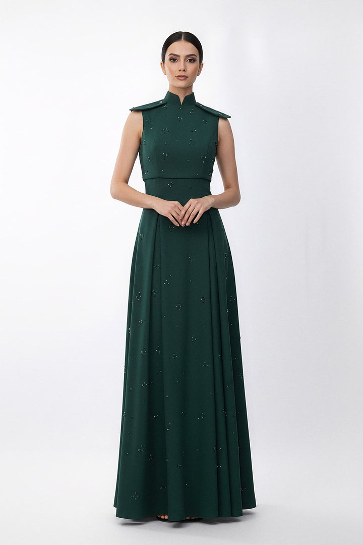 strapless embellished gown with A-line silhouette – FALENA