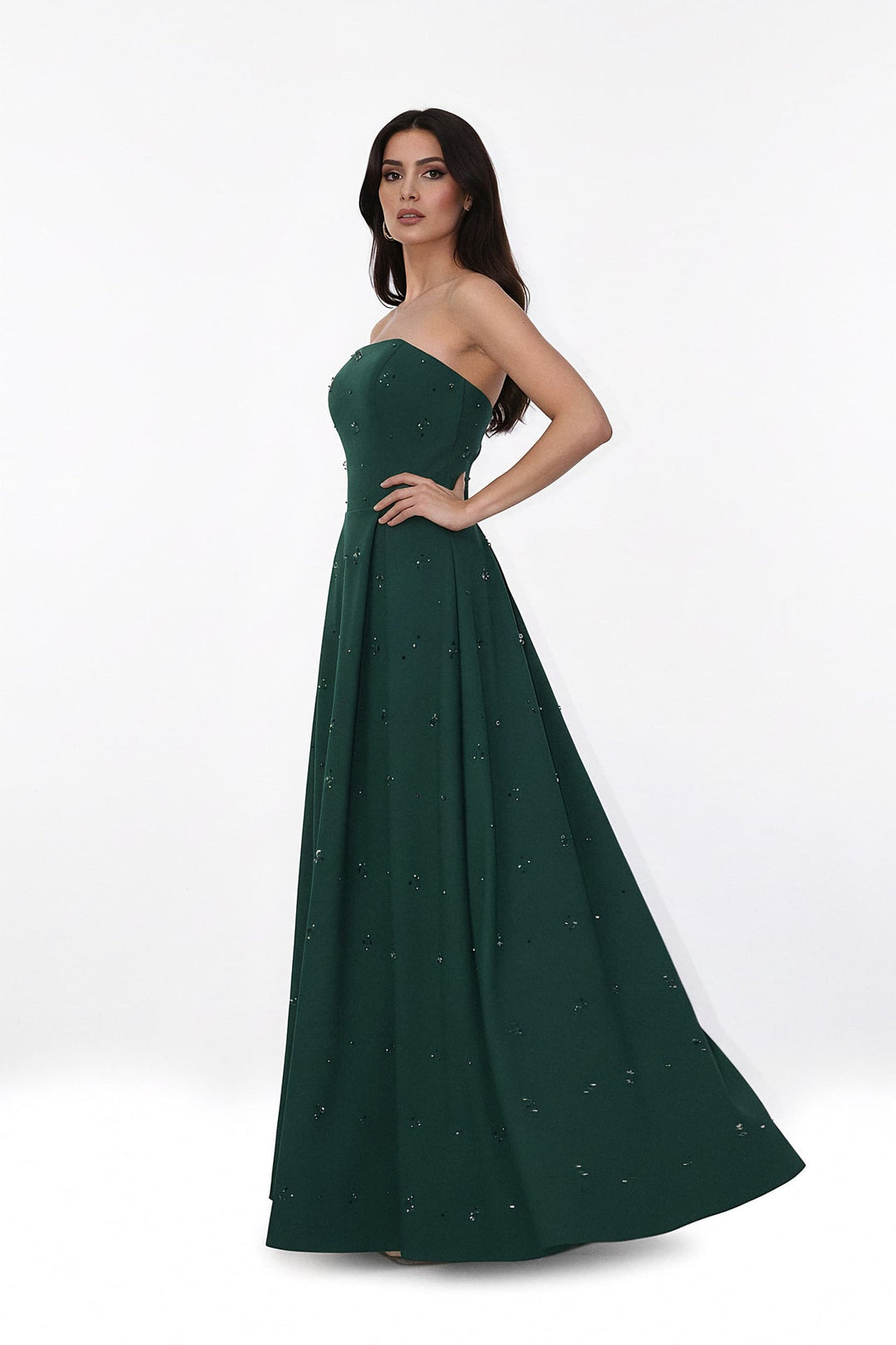 strapless embellished gown with A-line silhouette – ODD- FALENA