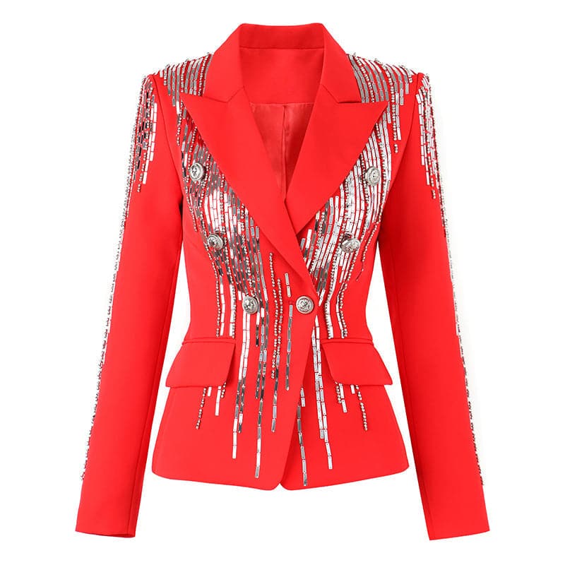sequin-embellished double-breasted blazer – Rhyan