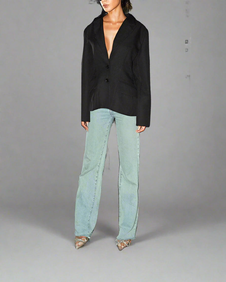 Tailored blazer with criss-cross detail - Lujiny