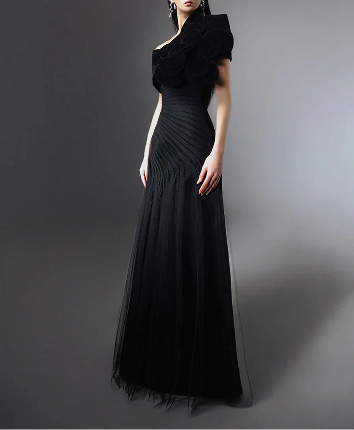 off-shoulder velvet bow gown – VALENTINA